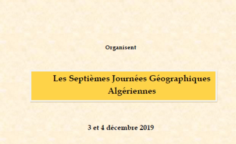 Septièmes Journées Géographiques Algériennes